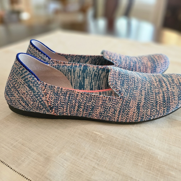 Rothy's The Flat In Turquoise Melange Round Toe Slip-On Flat Womens Shoes Sz 8 - Picture 4 of 14